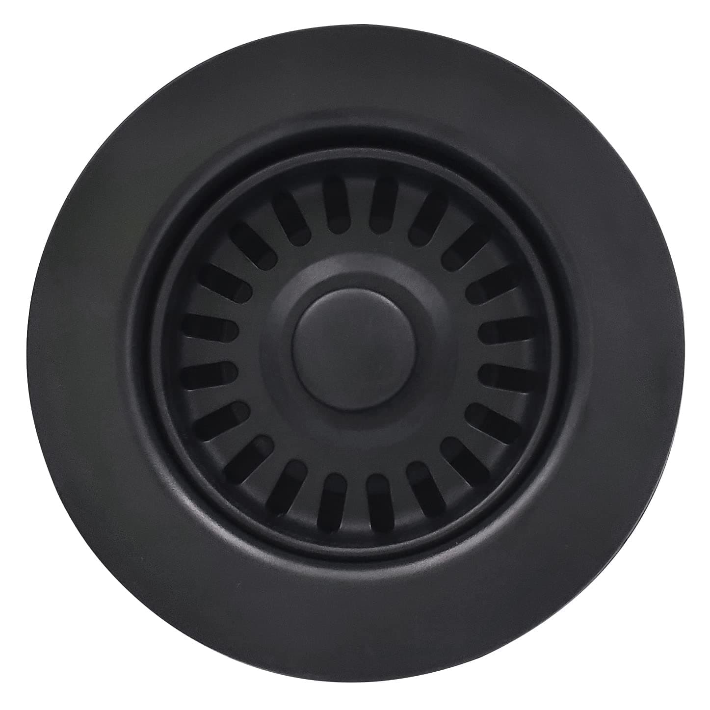 Eadot 3.5" Black Plastic Matte Kitchen Sink Drain Assembly with Basket Strainer and Stopper