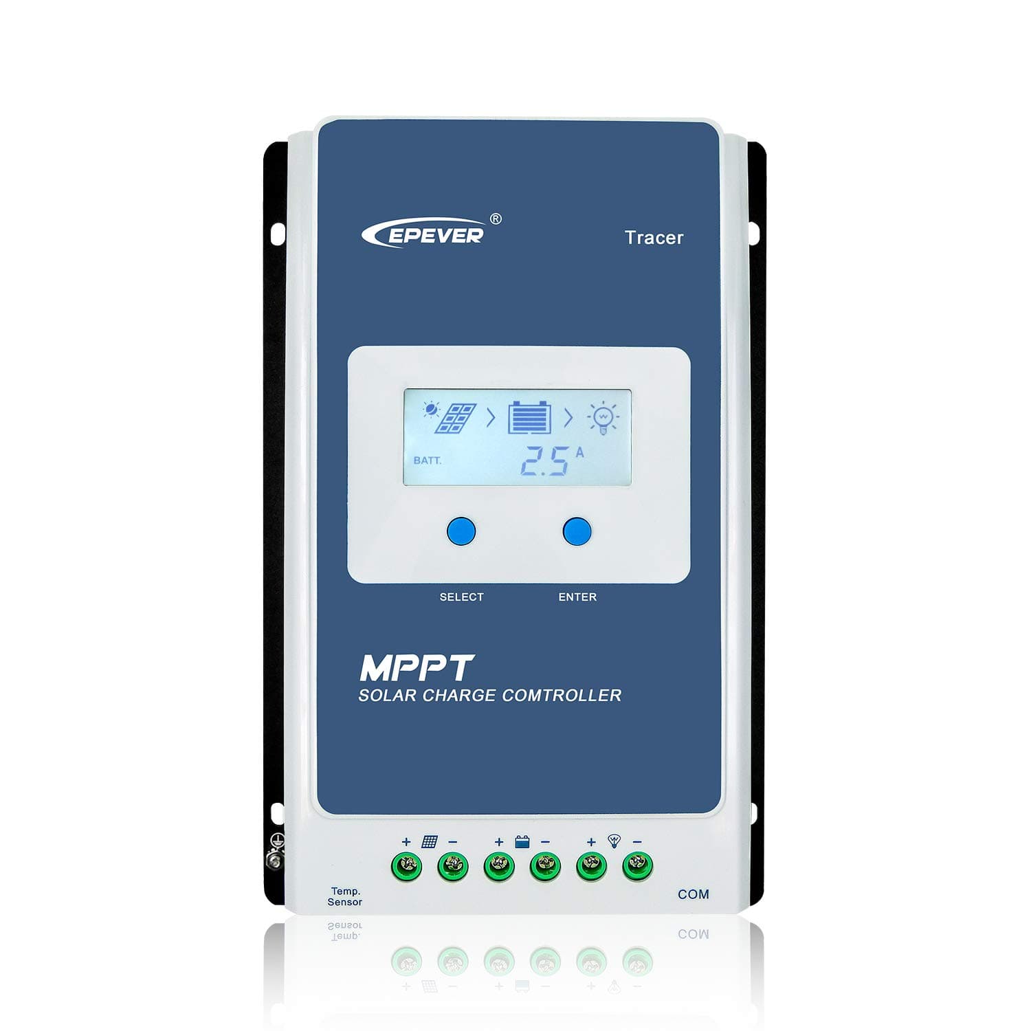 EPEVER MPPT Solar Charge Controller 40A 12V/24V Auto Common Negative Grounding with LCD Display Max PV 100V Solar Panel Battery Charging Regulator for Gel Flooded Sealed Lithium Battery (40A MPPT)
