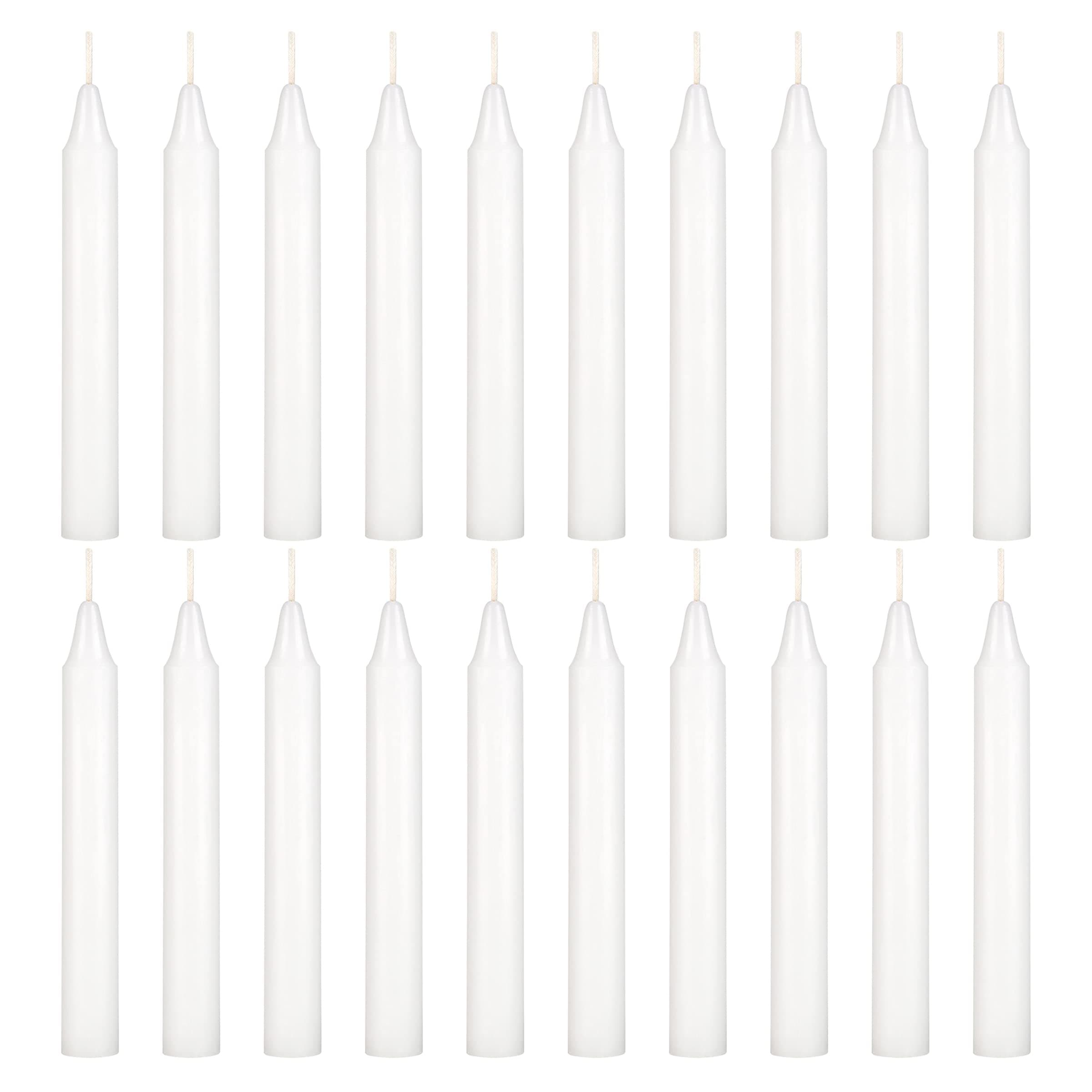 Mega Candles 20 pcs Unscented White Exquisite Mini Taper Spell Candles, 4 Inch Tall x 1/2 Inch Diameter, Magic Chimes, Enchantment, Casting Rituals, Witchcraft, Wiccan, Altar, Metaphysical