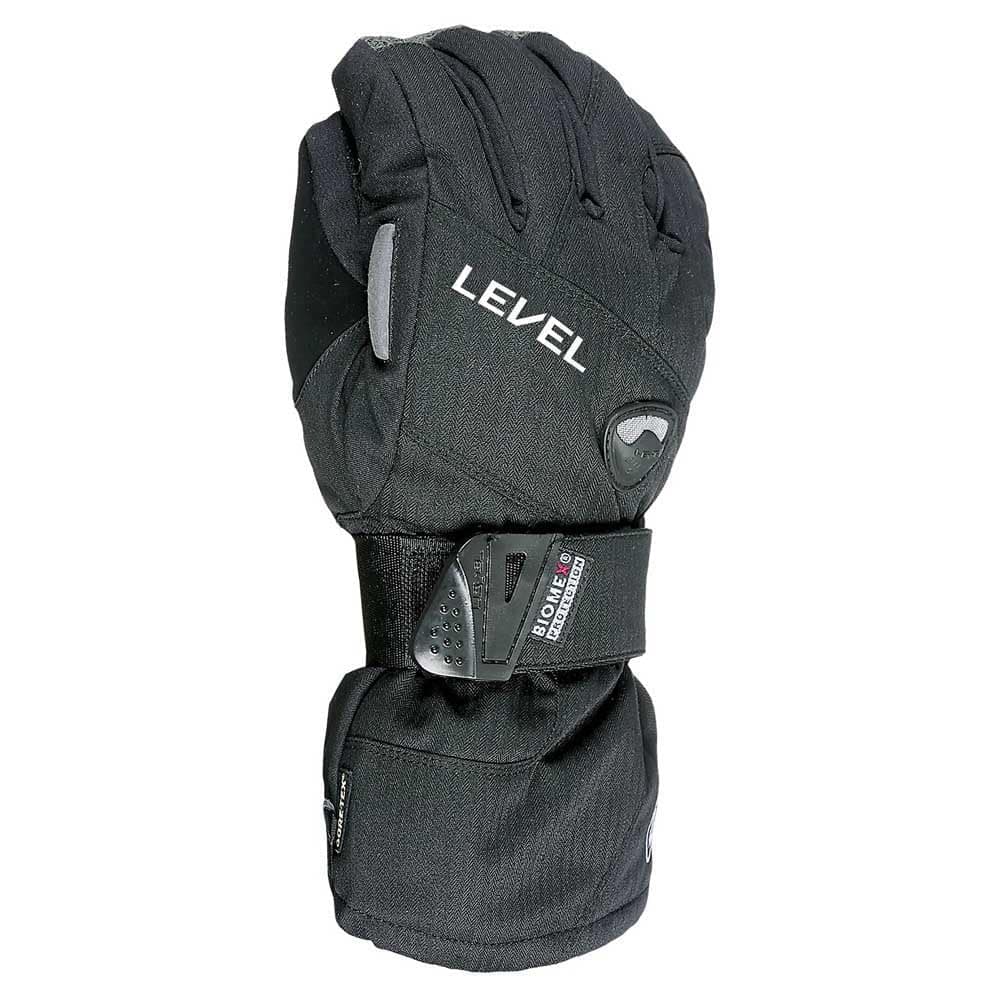 Half Pipe GTX Snowboard Protective Gloves with Goretex Shell, BioMex Integrated Wrist Guards, ThermoPlus Liner (Black, Medium (8.0in))