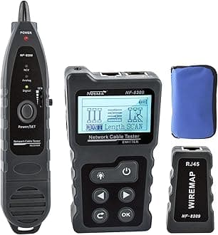 NOYAFA NF-8209 Network Cable Tester with PoE Testing, Length Test, NCV& Lamp, Ethernet Wire Tracker Network Cable Tester for LAN CAT5 CAT6 Tracker