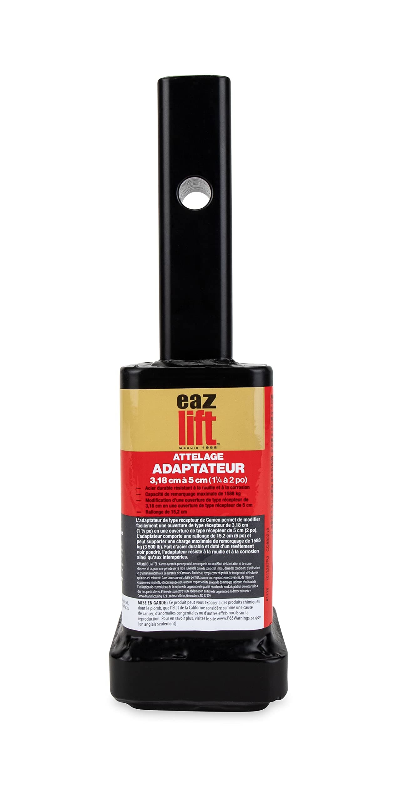 Eaz-Lift Hitch Receiver Adapter - Easily Adapts a 1 ¼" Receiver to a 2" Receiver | 6" Extension, 3,500 lb. Capacity (GTWR) | Durable Rust and Corrosion Resistant Steel - (48471)