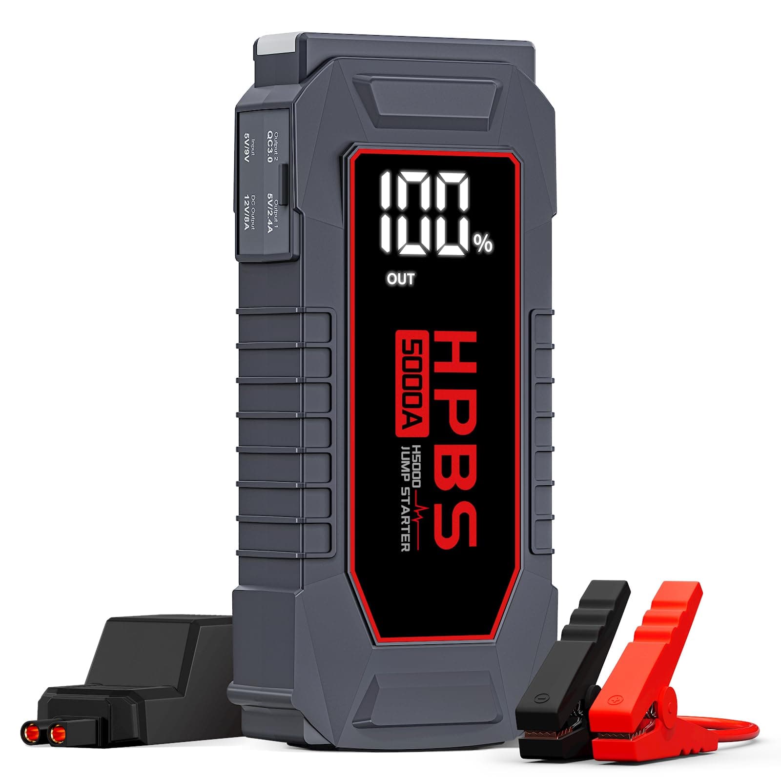 Car Jump Starter - 5000A Peak Jump Starter Battery Pack with DC for Up to All Gas and 10.0 L Diesel Engines, 12V Portable Battery Jump Starter with 3.0" LCD Display