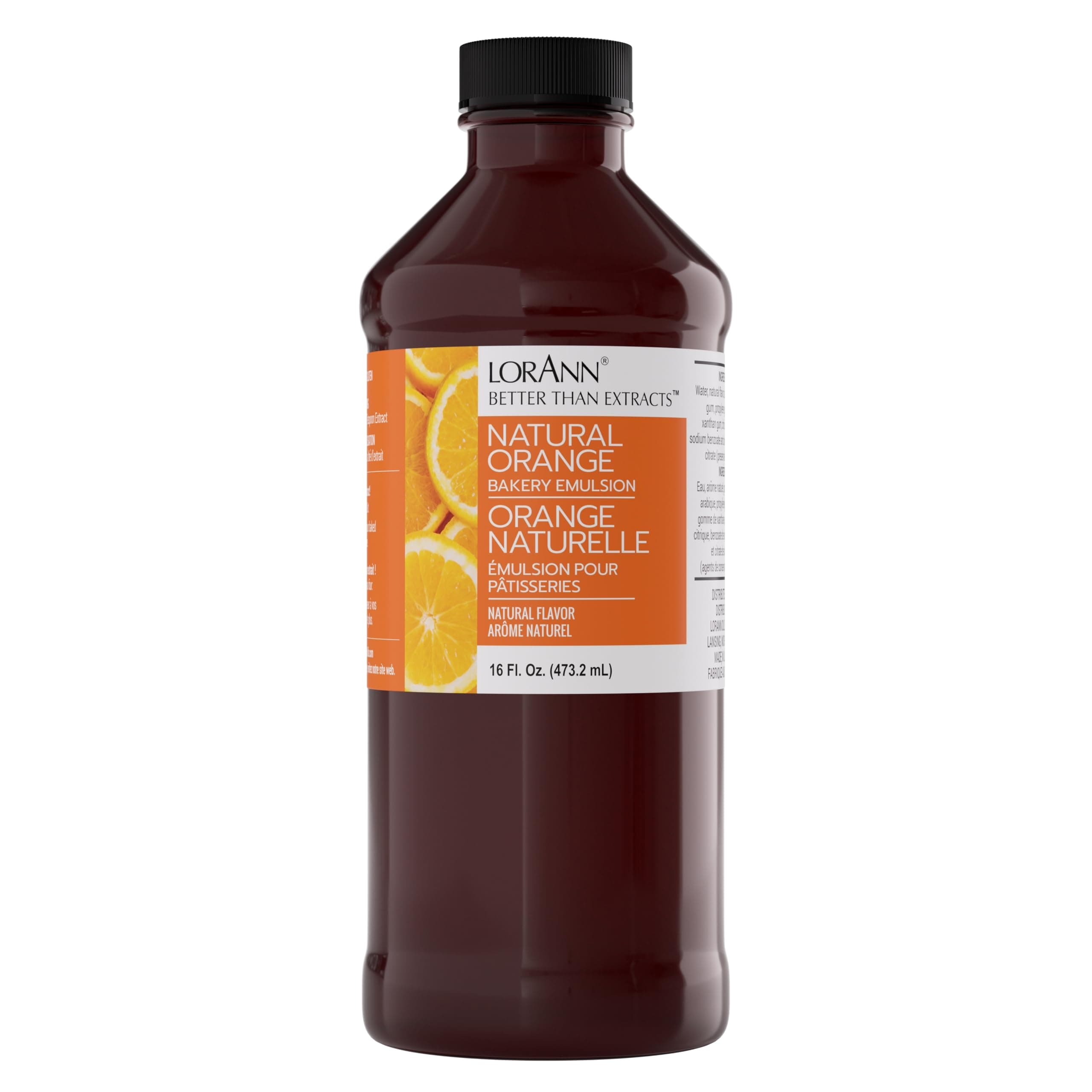 LorAnn Oils Orange Bakery Emulsion: True Essence, Ideal for Boosting Fruit Tones in Cakes, Cookies & Desserts, Gluten-Free, Keto-Friendly, Extract Substitute Essential for Your Kitchen, 16 Oz