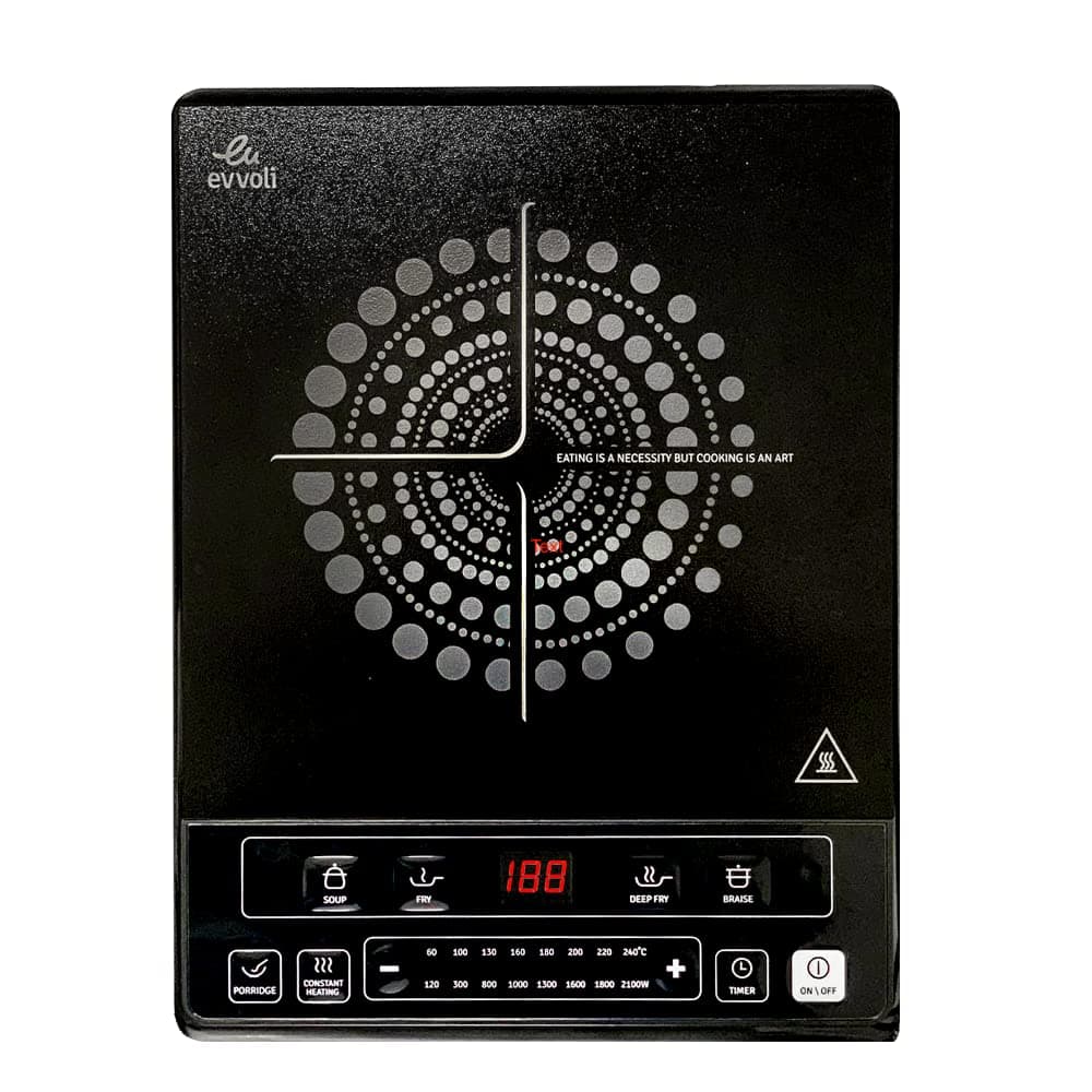 Induction Hob, Single Burner, 8 Stage Power Setting, Pan sensor, Child lock, Safety switch, EVKA-IH106S