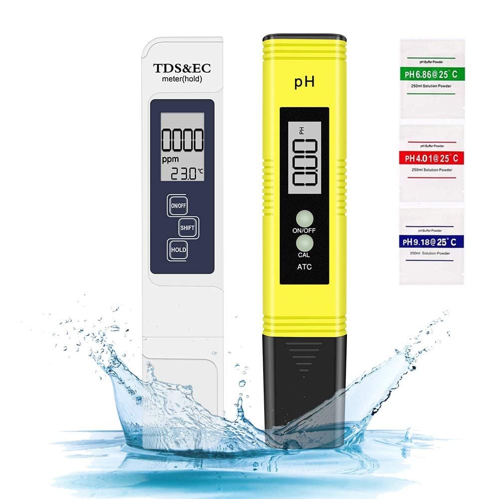 Sanyi PH TDS Meter, 4 in 1 Digital Water Test Pen 0 to 14.00 PH and 0 to 9999 PPM Measure Range for Drinking Water, Hydroponics Aquariums, Swimming Pools