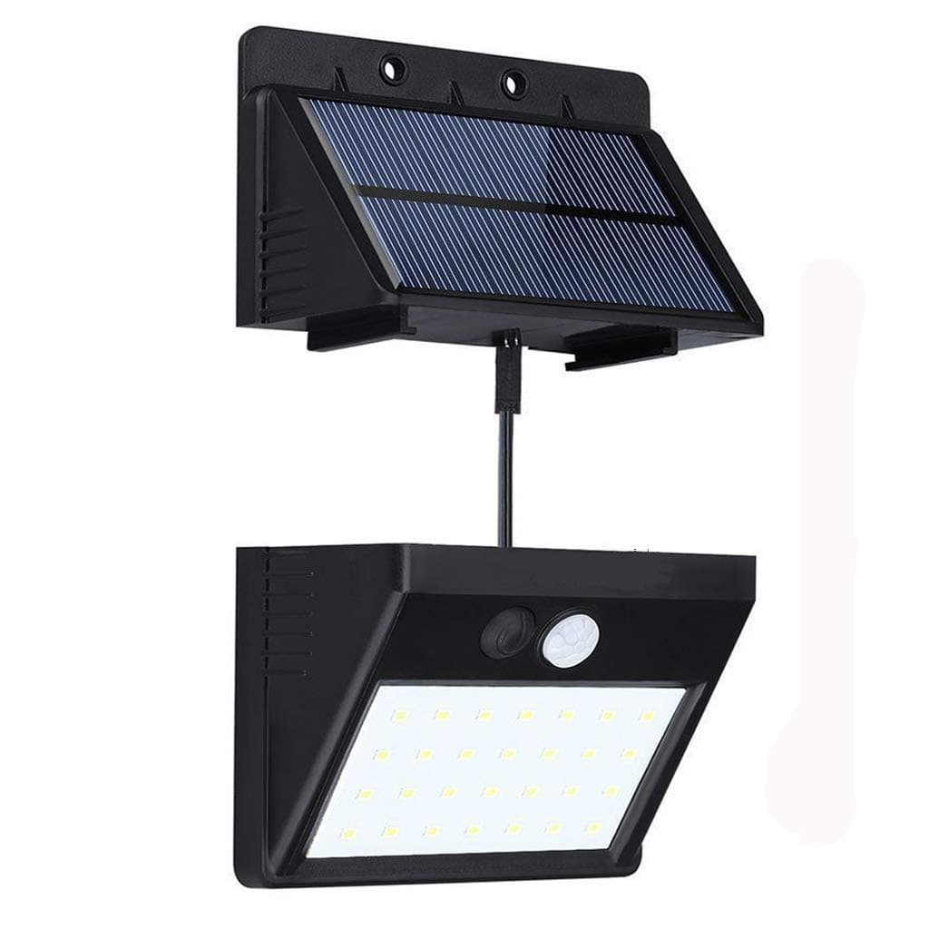 Solar Lights 28LED Motion Sensor 3 Intelligent Modes Activated Separable Solar Panel Security Wall Lights for Garden, Fence, Driveway Patio, Deck, Yard, Separately Installed Outdoor/Indoor