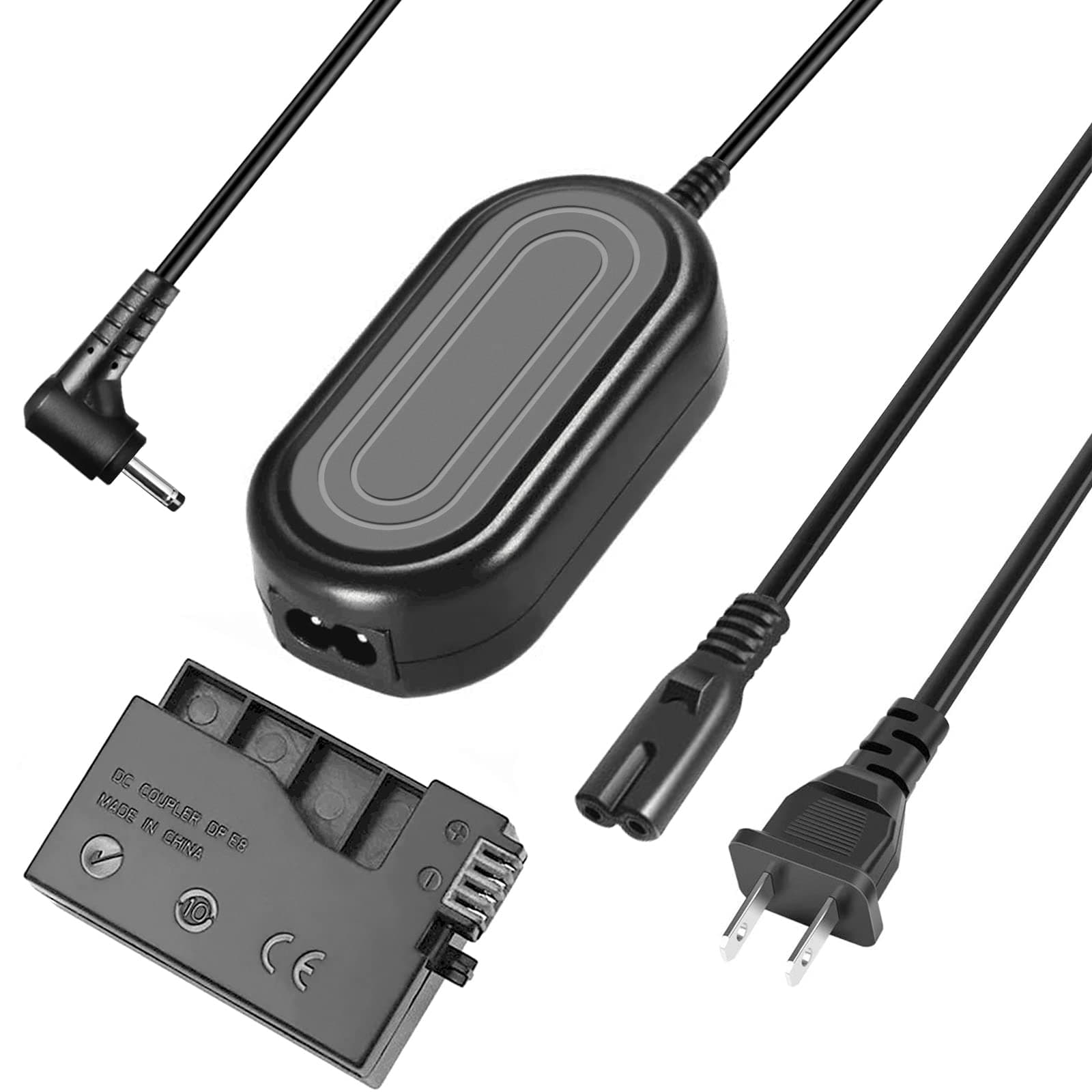 Gonine LP-E8 Dummy Battery and ACK-E8 AC Power Adapter Kit for Canon EOS Rebel T5i T4i T3i T2i 700D 650D 600D 550D - Continuous Power Supply for Video Recording, Live Streaming.