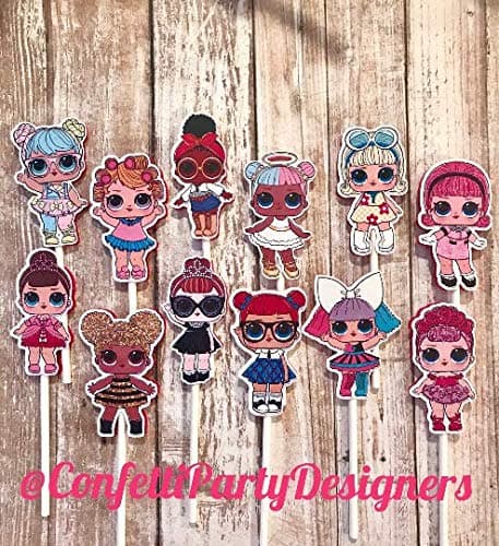 12 LOL Dolls Cupcake Toppers