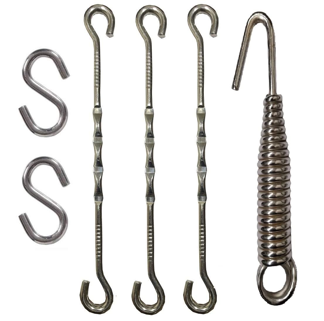 Premium Metal Hammock Chain Link Kit - Swing Hammock Spring Hook Set, 120 Kg Capacity (Silver)