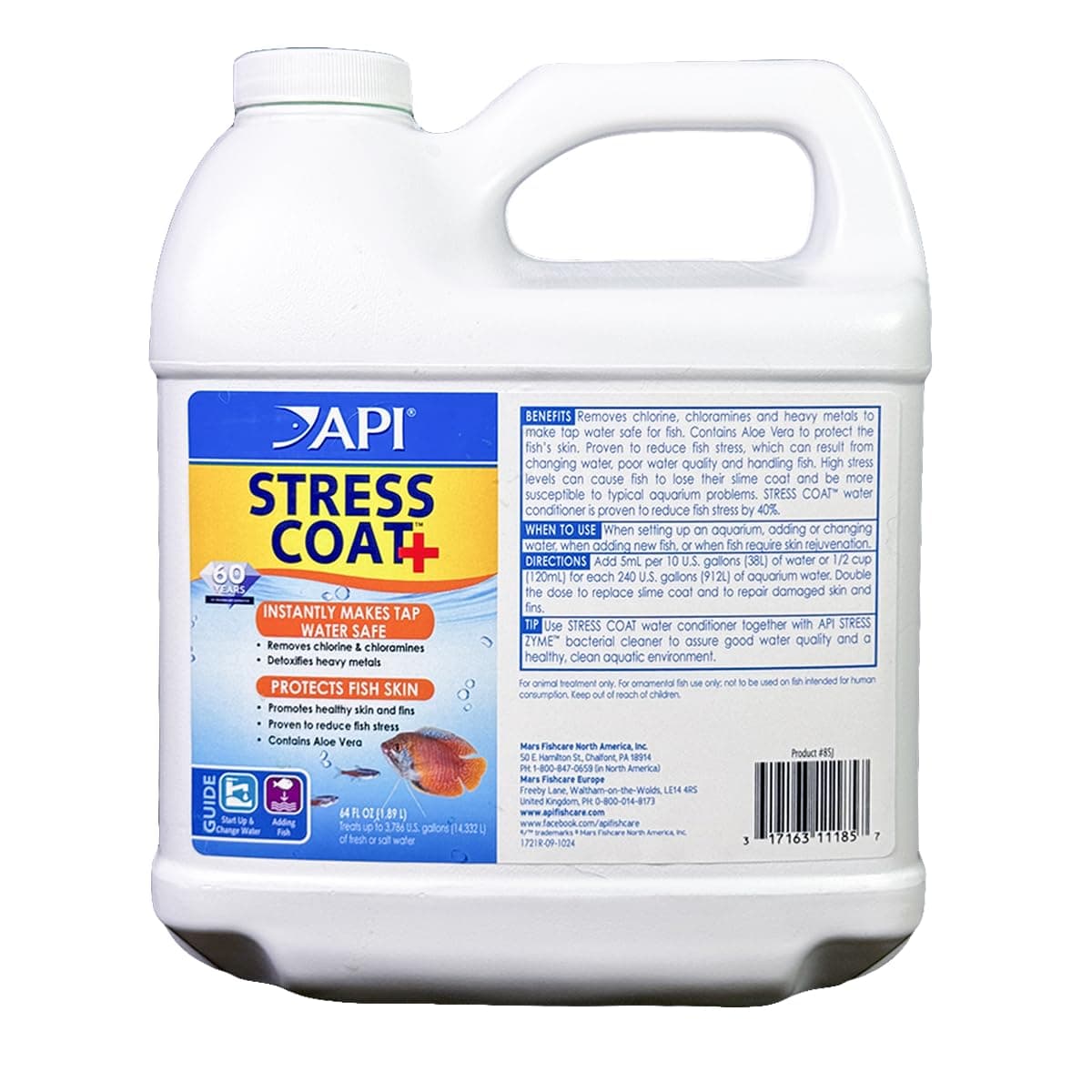 API STRESS COAT Aquarium Water Conditioner 64-Ounce Bottle
