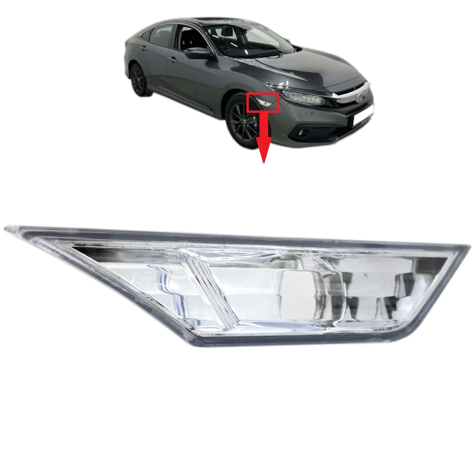Indicator Turn Light Marker Lens Right Side Marker Light Lamp Lens Clear For Honda Civic 2015-2020 34300TETH01 34300-TET-H01