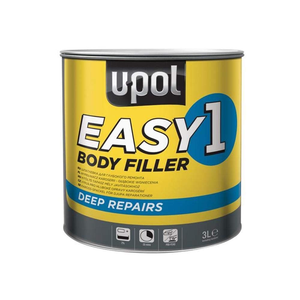 U-Pol EASY/7 Easy One Super Easy Sanding Lightweight Body Filler, 3.5 Liter, Tin Grey