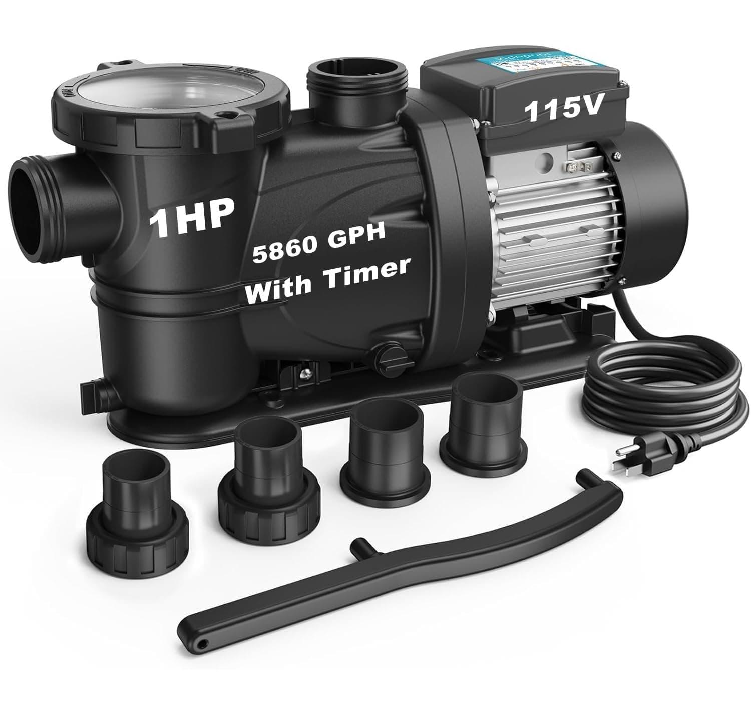 In/Above Ground Pool Pump Self Primming High Flow,Black
