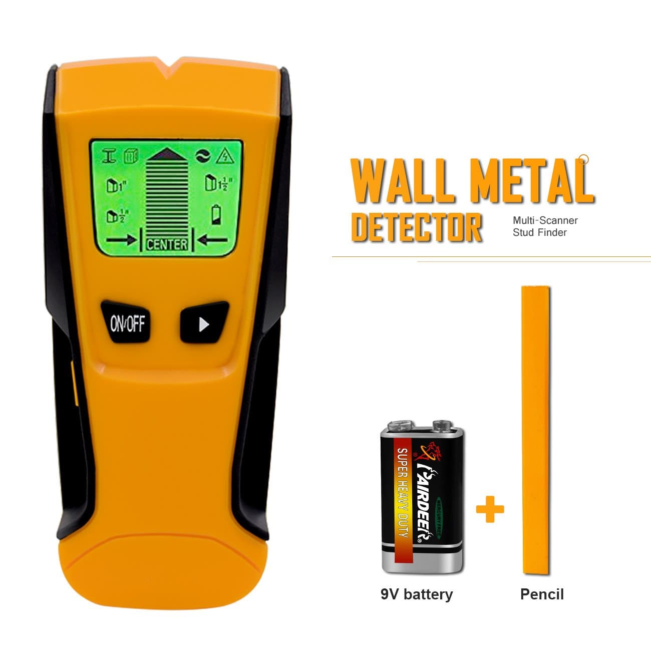 Stud Finder Wall Scanner,High Precision and Long-Lasting Stud Wall Sensor Finder with AC Live Wire, Multifunctional Wall Scanning Device with Backlit LCD Screen
