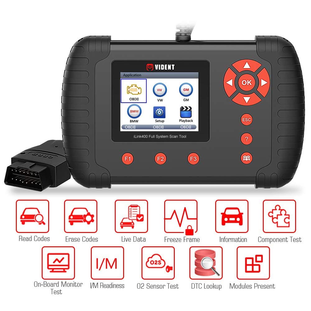VIDENT iLINK400 Scan Tool Automotive Full System Code Reader Compatible for BMW & Mini OBDII ABS/SRS/EPB/Oil Service Light Reset/Throttle Body Alignment