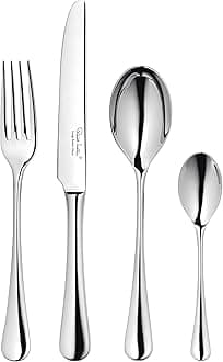 Robert Welch Radford Bright, 24 Piece Cutlery Set for 6 People. Made from Stainless Steel. Dishwasher Safe.