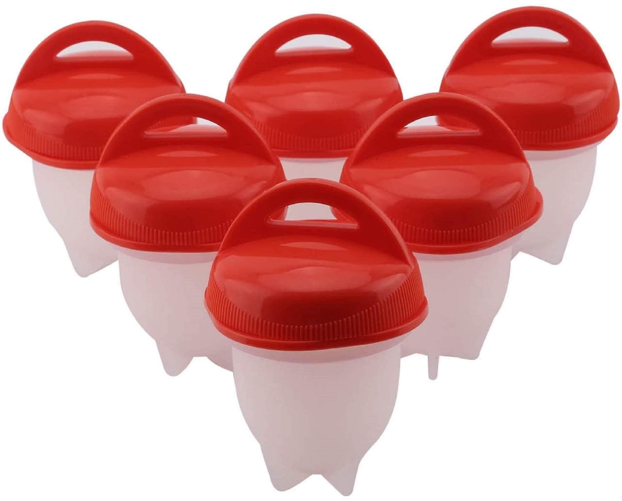 KingSaid Pack of 6 Boiled Egg Maker, Egg Cooker Set Non-Stick Silicone Egg Cups Without Shells & Separator