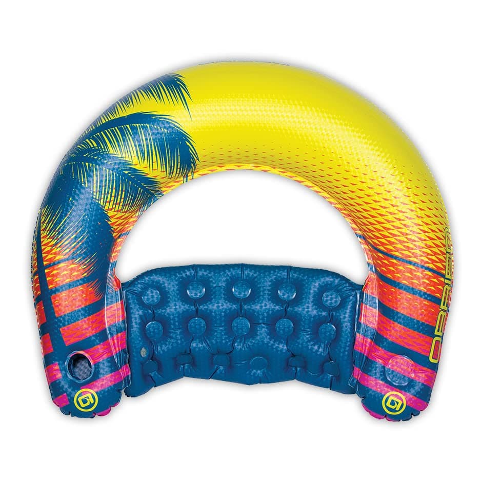 O'Brien Sit N Sip Single Person Pool Float Blue/Yellow Large