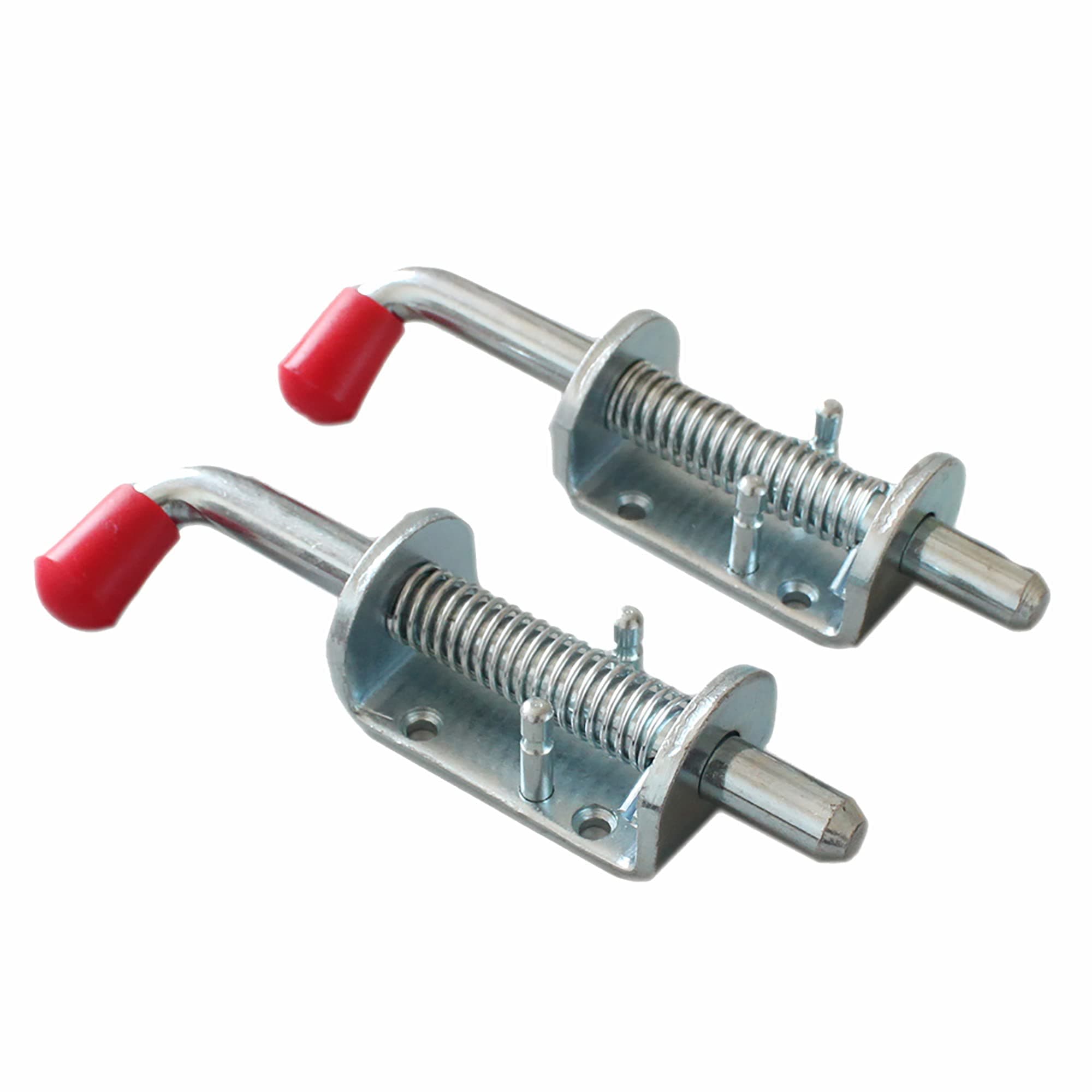 X-Haibei 2 Pcs Trailer Spring Latch Pin, 1/2 inch Barrel Bolt Spring Loaded Silver Latch Heavy Duty for Ramp Door Fence RV