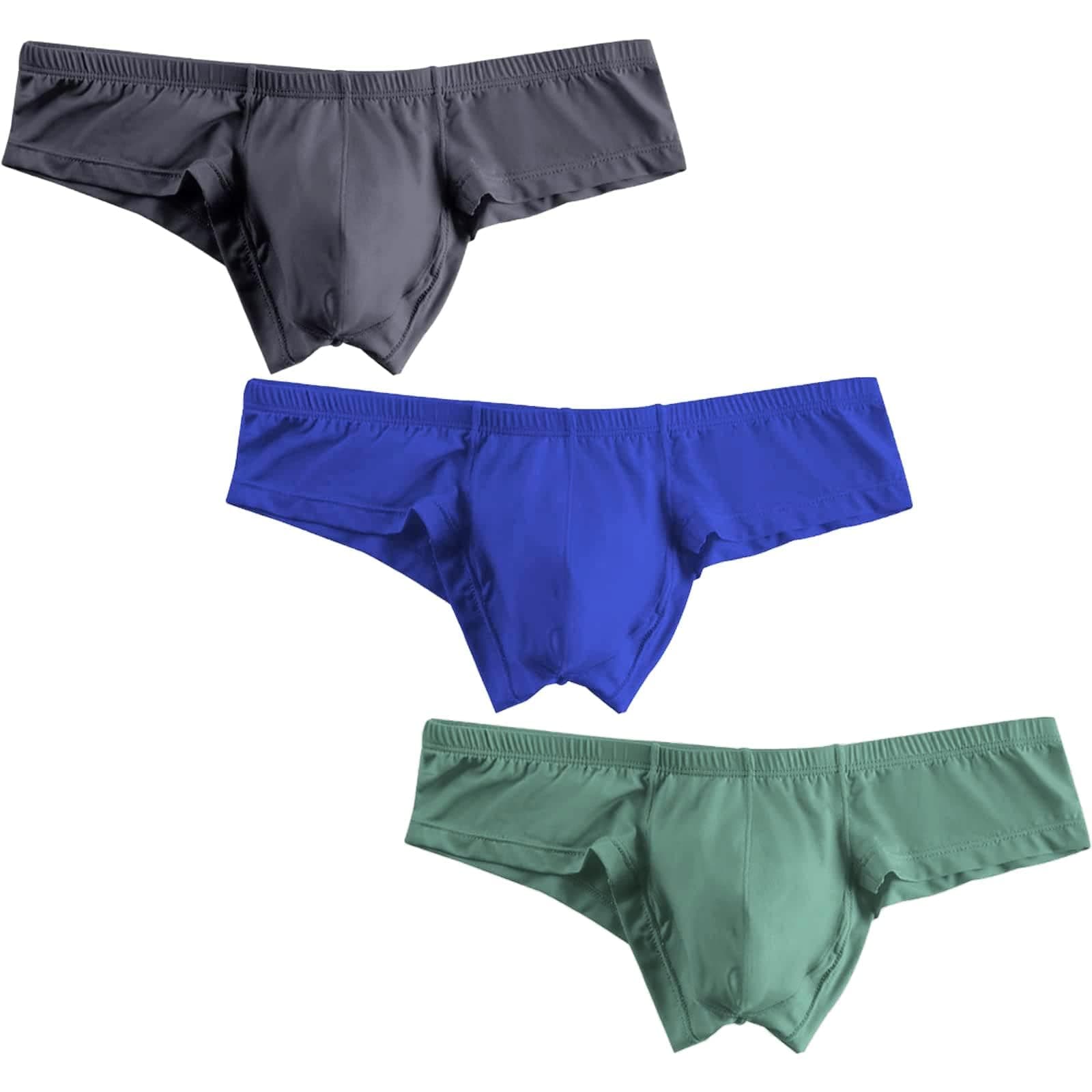 Men's Underwear Micro Modal Bikini Briefs Low Rise Half Back Coverage Silky Touch Underpants Multipack