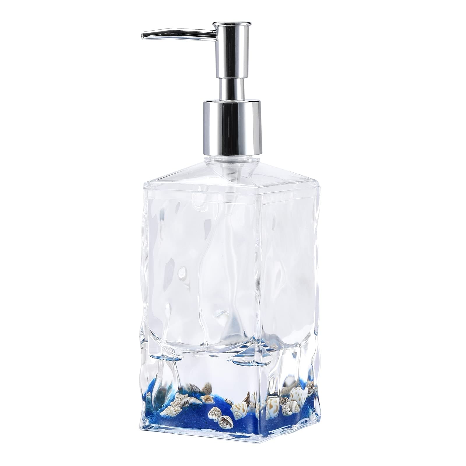 Acrylic Liquid 3D Floating Motion Bathroom Kitchen Vanity Accessory Soap Lotion Dispenser Oceam Theme Shell