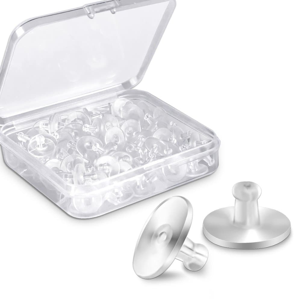 120 Pack Clear Rubber Earring Safety Backs Clutch Earring Pad