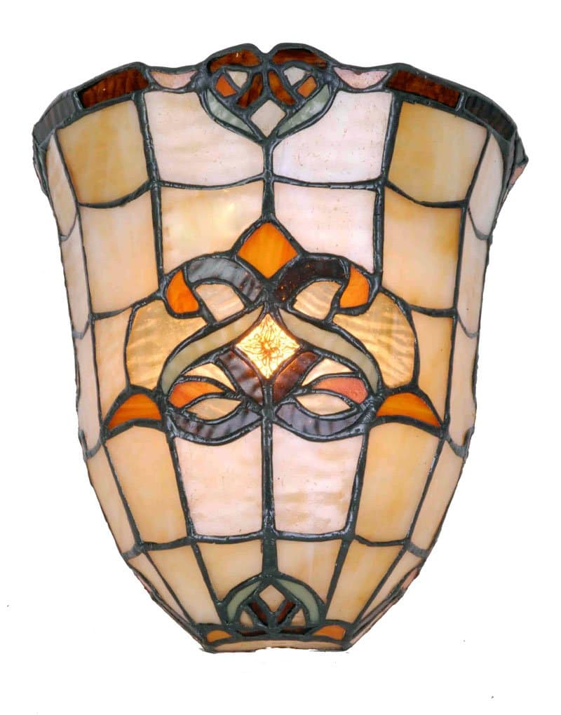 Zhimei Tiffany Style Wall Light, E14, 9 W, Multi-Colour