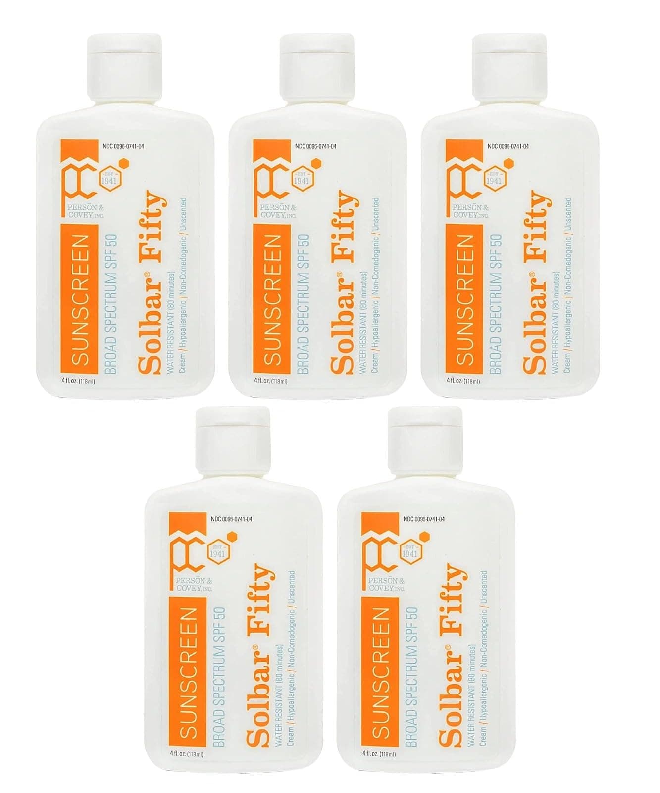 Solbar PF Sunscreen Cream SPF 50 4 oz (Pack of 5)