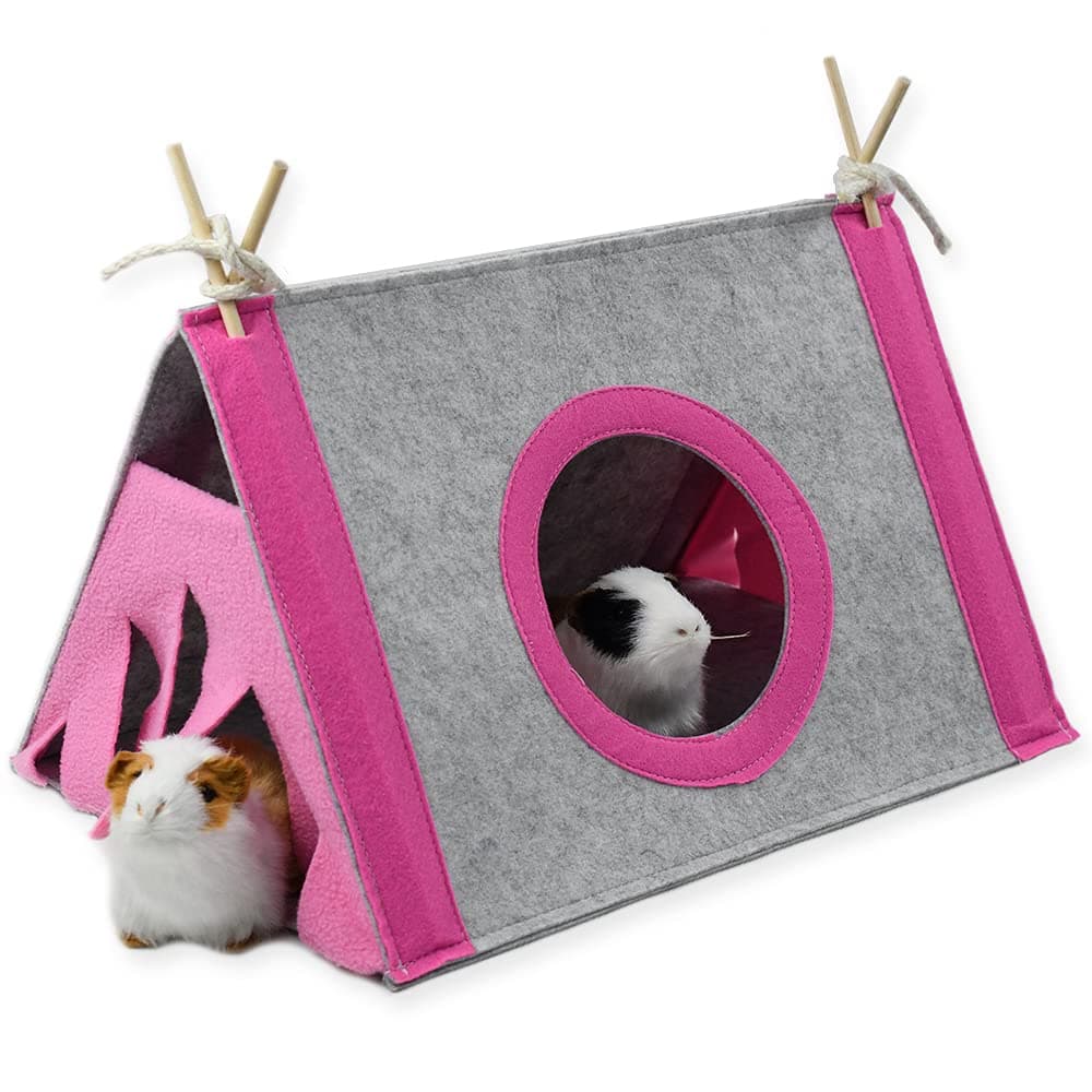 ASOCEA Small Animal Hideout House Hamster Tent Triangular Hammock Pet Nest Bed Shelter House with Circular Window for Guinea Pig Chinchilla Hedgehog Rat Squirrel Ferret Dwarf Bunny