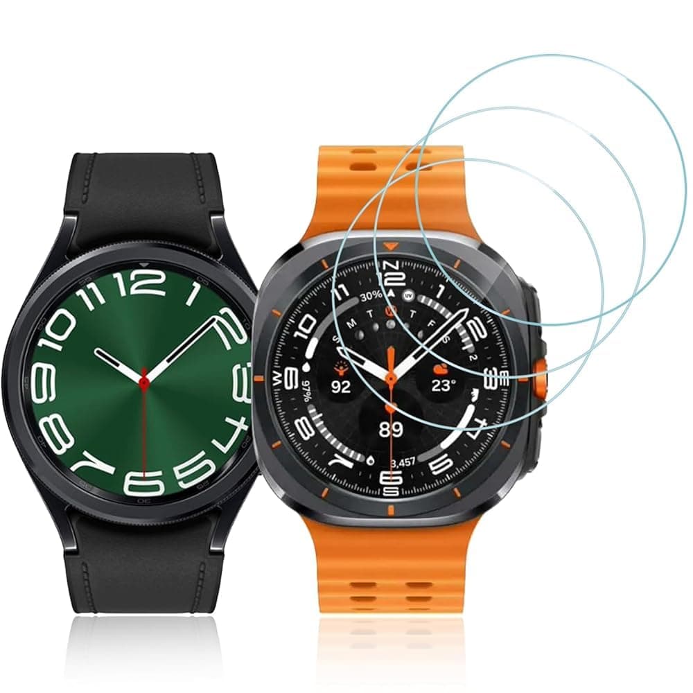 T Tersely (3 Pack) 9H Hardness Tempered Glass Screen Protector for Samsung Galaxy Watch 7 Ultra/Watch 6 Classic (47MM), Screen Protector Film Guard for Samsung Galaxy Watch