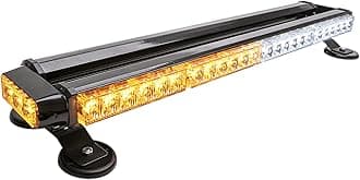 CUMART 26.5" Amber White 54 LED Light Bar Double Side Emergency Warning Flash Strobe Light Traffic Advisor with Magnetic Base