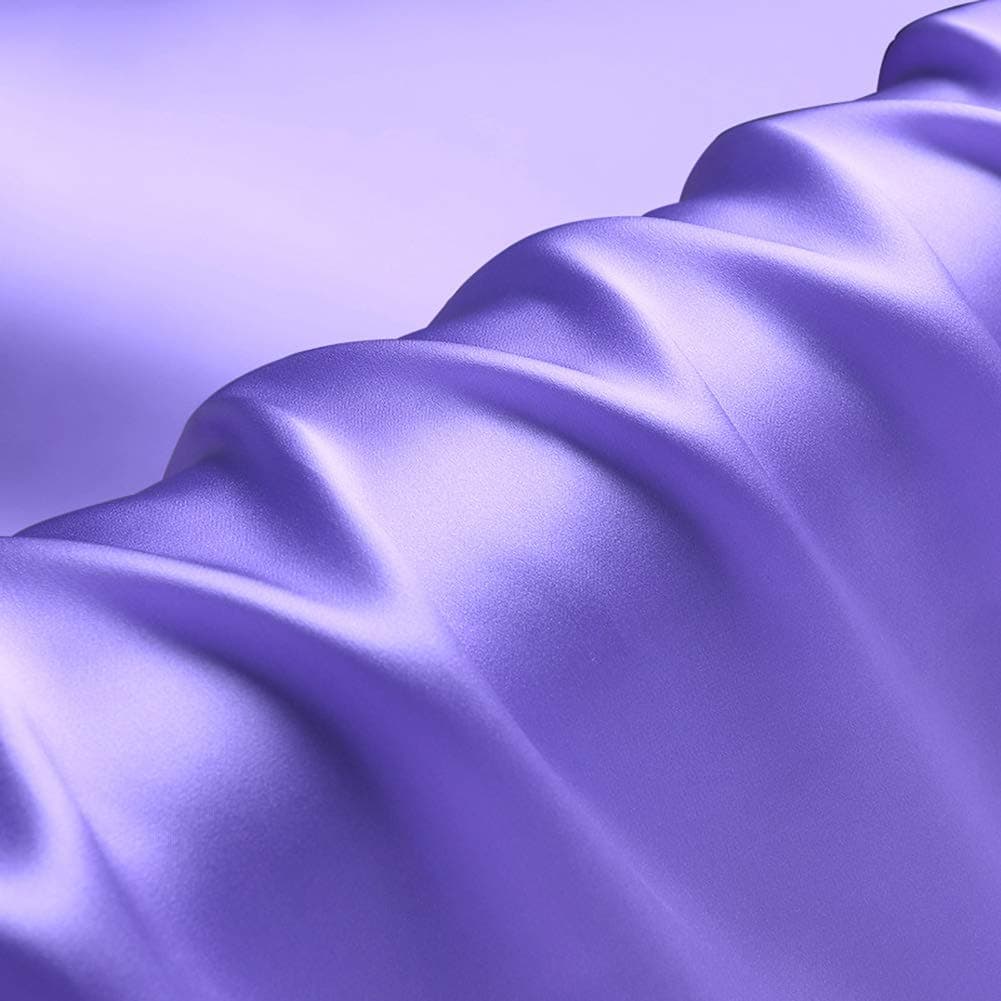 Light Purple 100% Pure Silk Fabric Solid Color Charmeuse Fabrics by The Pre-Cut 1 Yard for Sewing Apparel Width 44 inch