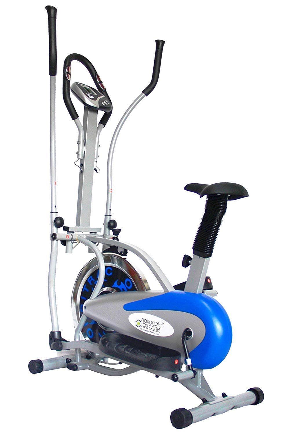 Monex Orbitrek Exercise Elite Cycle| Multi Orbitrek Elliptical Steel Wheel Bike| Orbitrek Dual Action/Hand Pulse Orbitrek Exercise Cycle with Seat and Pulse Stand - (Silver & Blue)