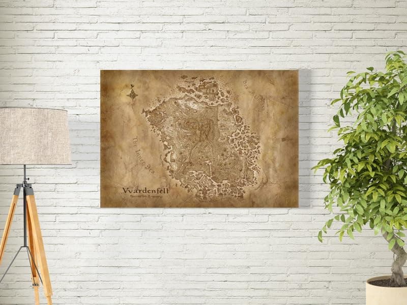 BPA® Morrowind Anth New Map Wall Art For Decoration Easy To Hang, 55X35Cm, 1Pcs