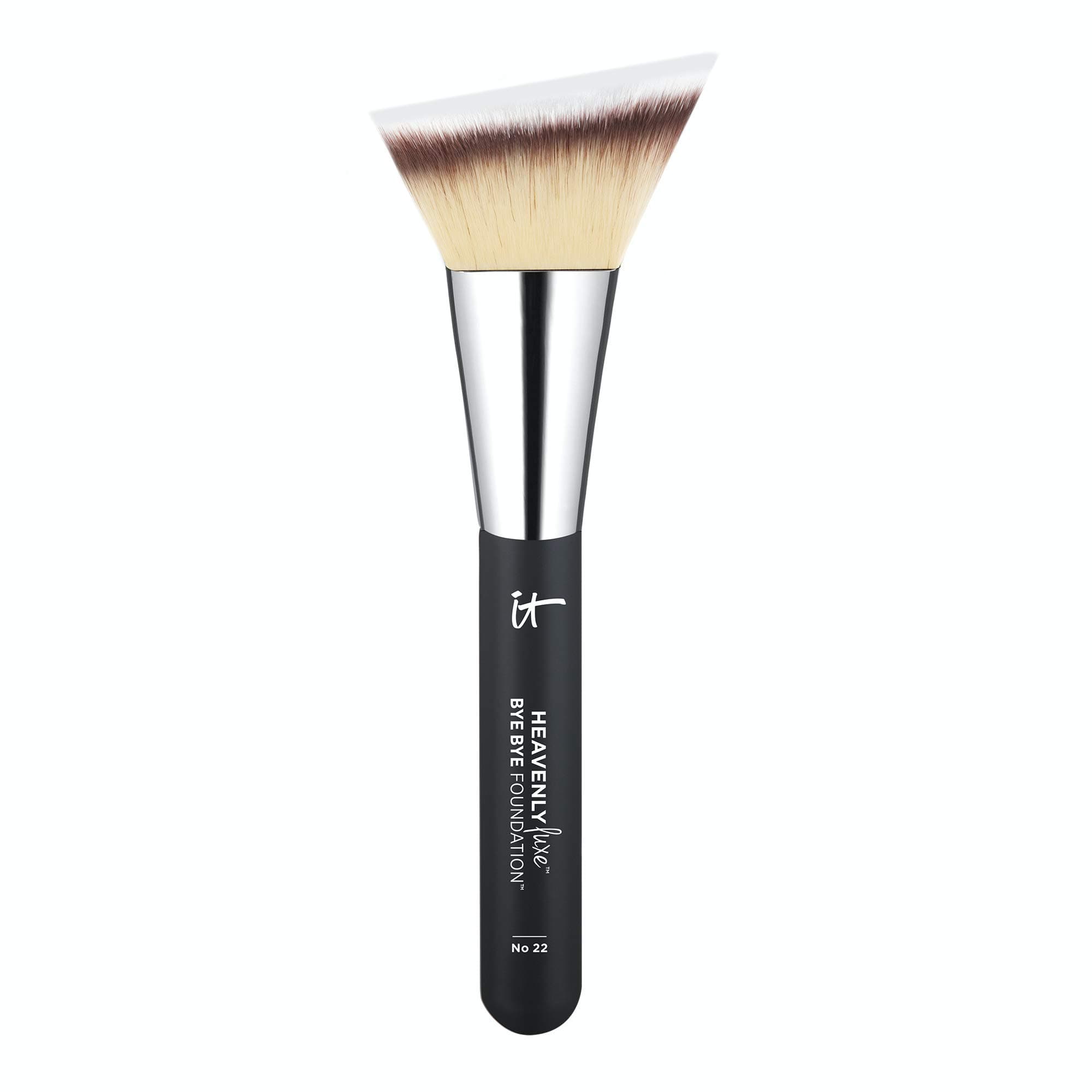 IT Cosmetics Heavenly Luxe Bye Bye Foundation Brush #22 - Unique, Triangle-Shaped Brush Head for Even Application - With Award-Winning Heavenly Luxe Hair - Pro-Hygienic & Ideal for Sensitive Skin