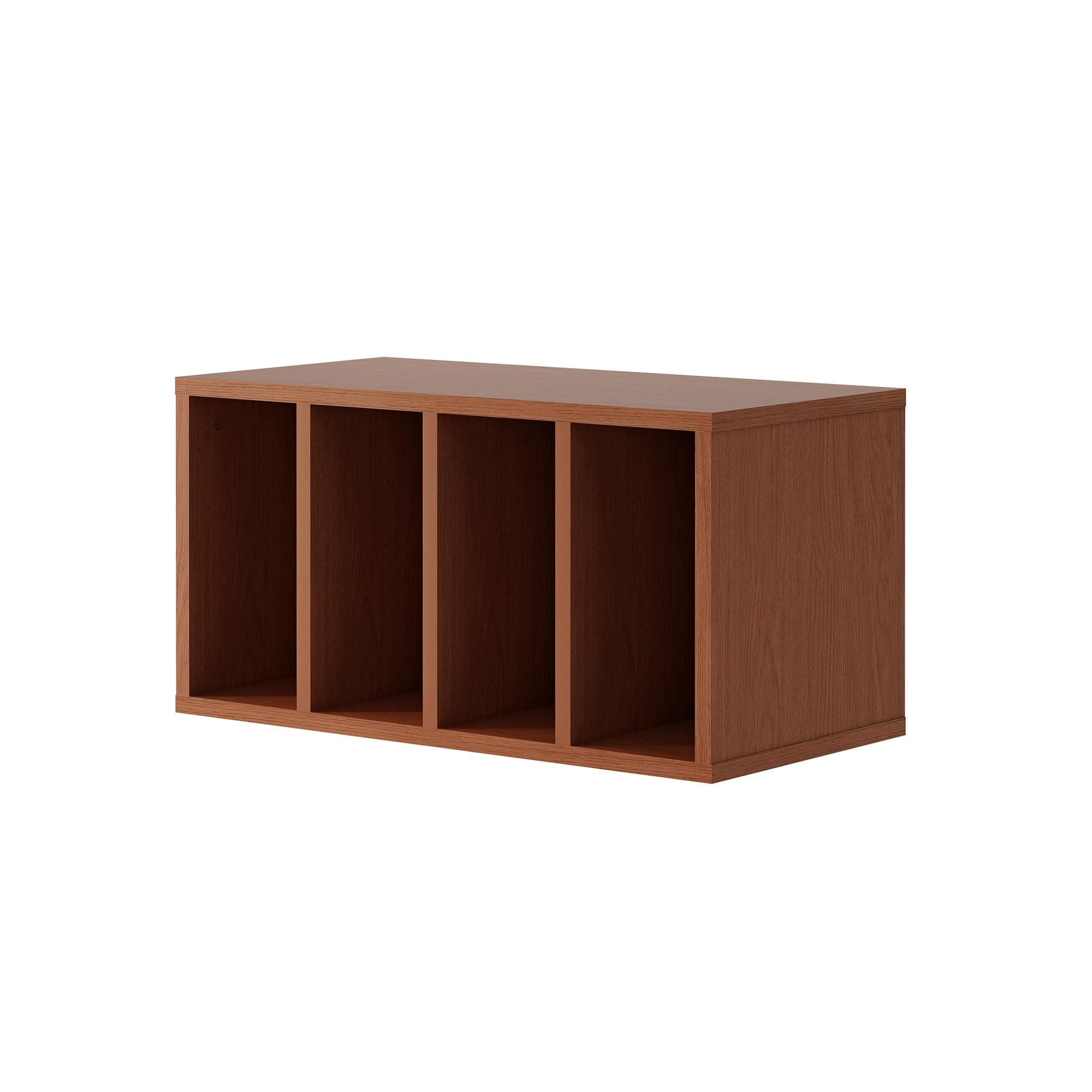 MUSEHOMEINC Modern Bookcase,4-Compartment Storage Cabinet Lines Texture Book Shelf for Living Room,Bedroom,Home Office (1, ST1028WN)