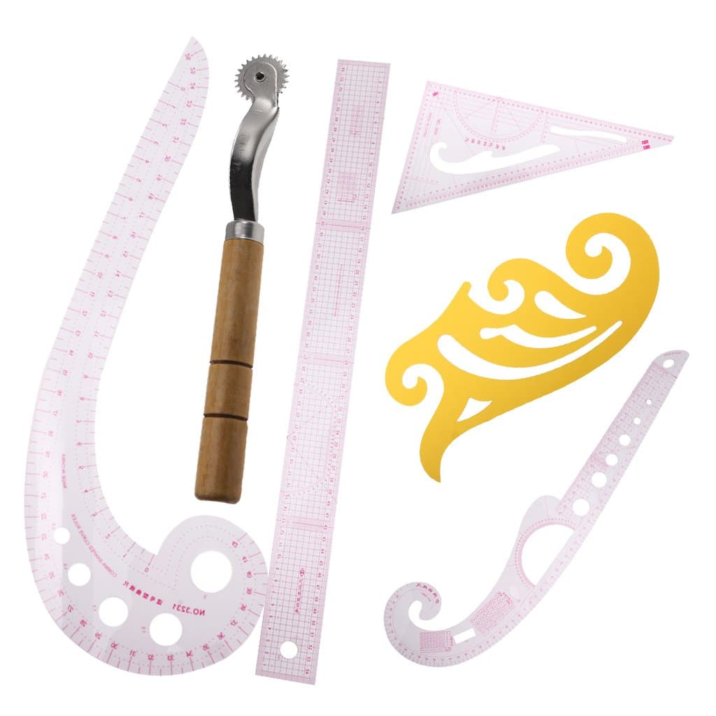 NF&E Set of 5 Tailor Drawing Comma Line French Curve Sewing Ruler Measure for Dressmaking
