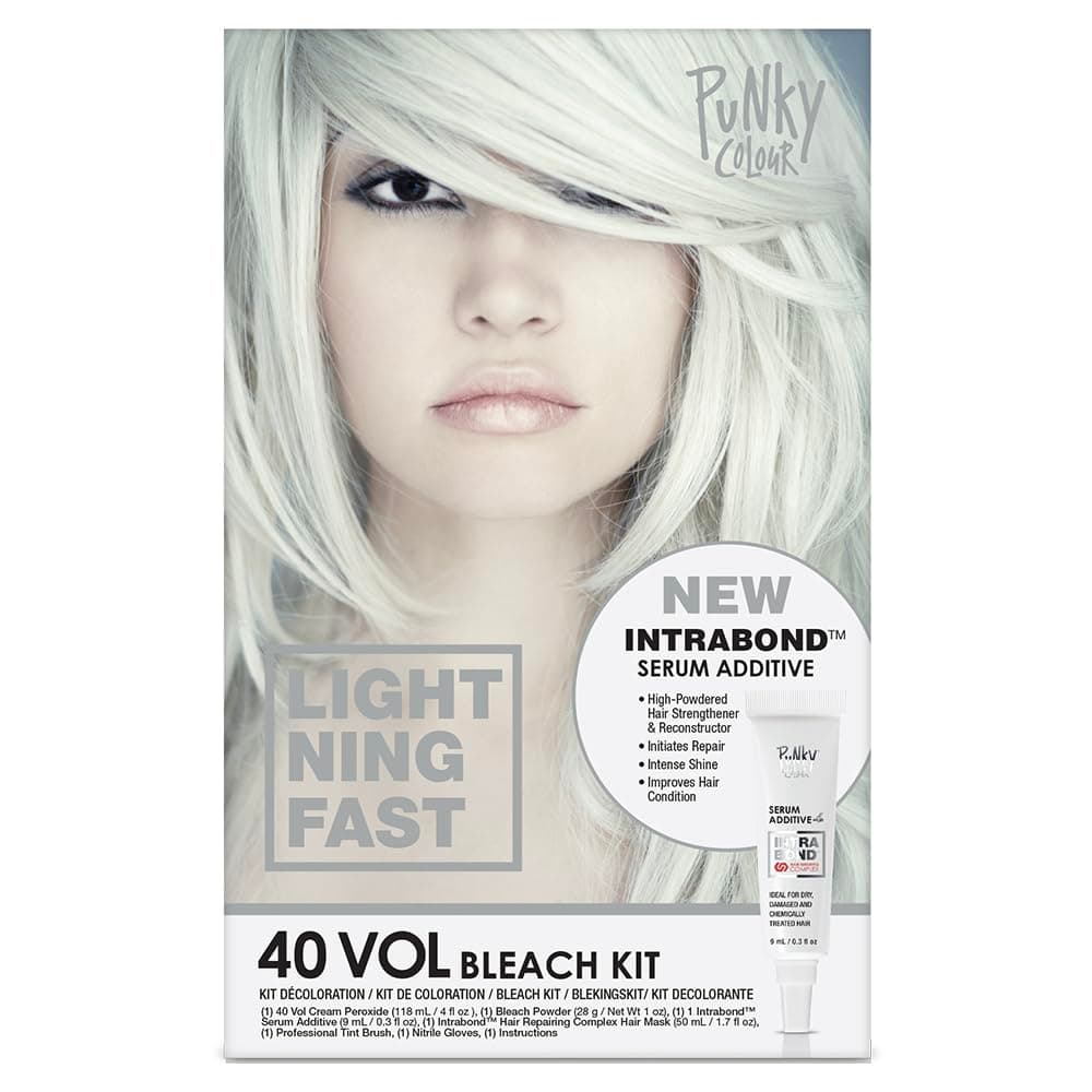 Punky Intrabond 40 Vol Bleach Kit, Fast Bleaching Action for Brighter Hair