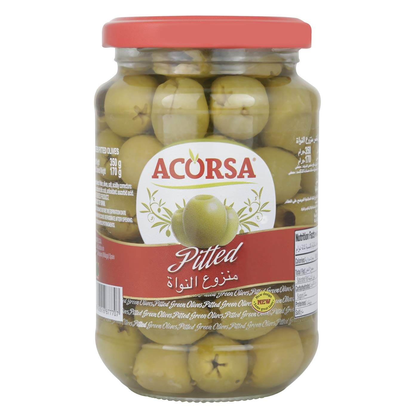 Acorsa Green Pitted Olives, 350 G