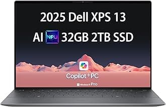Dell XPS 13 9345 Laptop, Copilot+ AI PC (13.4" FHD+ 120Hz, Qualcomm 12-Core Snapdragon X Elite, 32GB 8448MT/s DDR5 RAM, 2TB SSD) Thin & Light, 27-Hour Battery Life, IR Webcam, Wi-Fi 7, Win 11 Pro