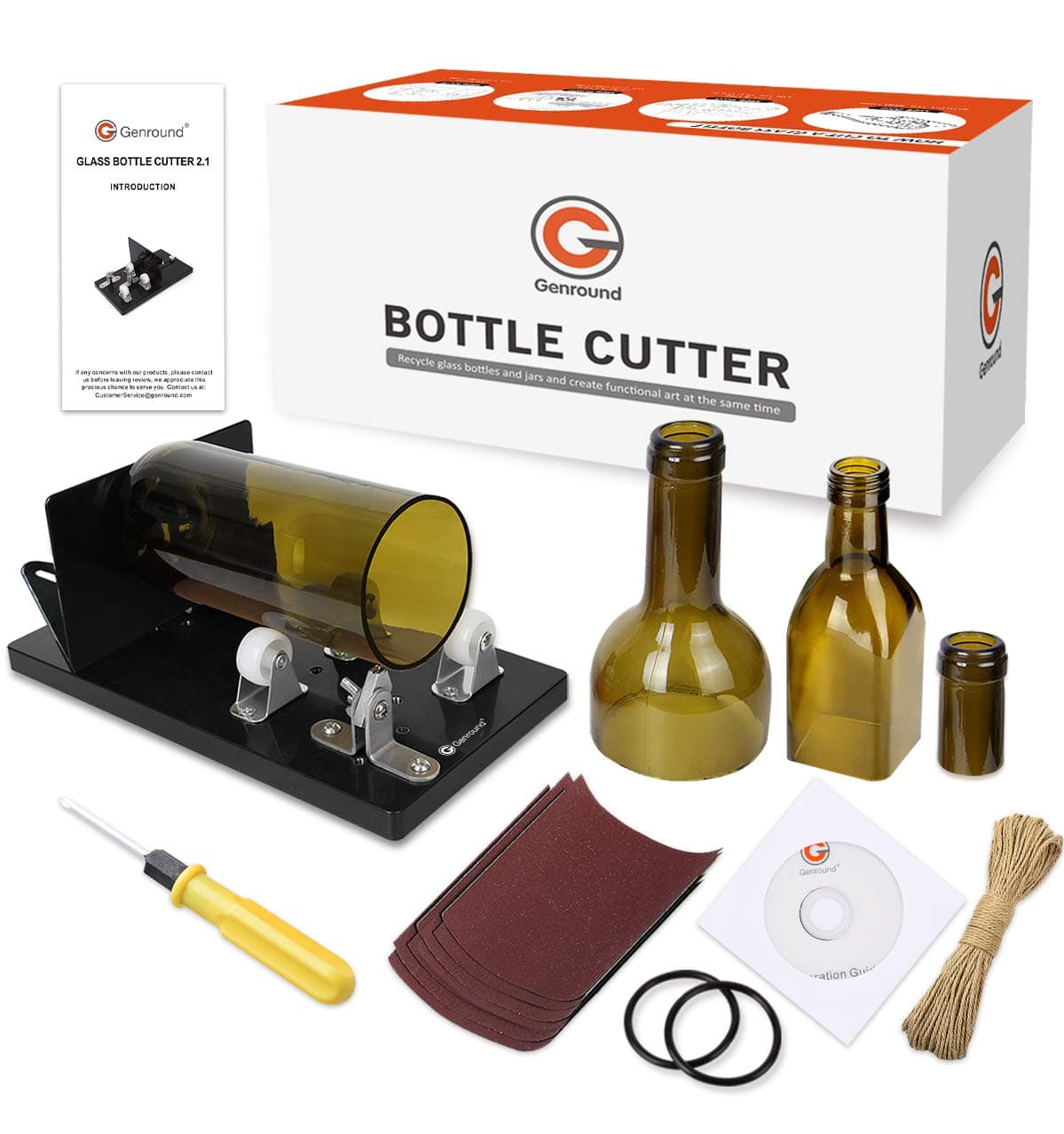 Glass Bottle Cutter Machine 2.1 for Round, Square and Oval Bottles - Cut From Neck to Bottom - DIY Projects Tool