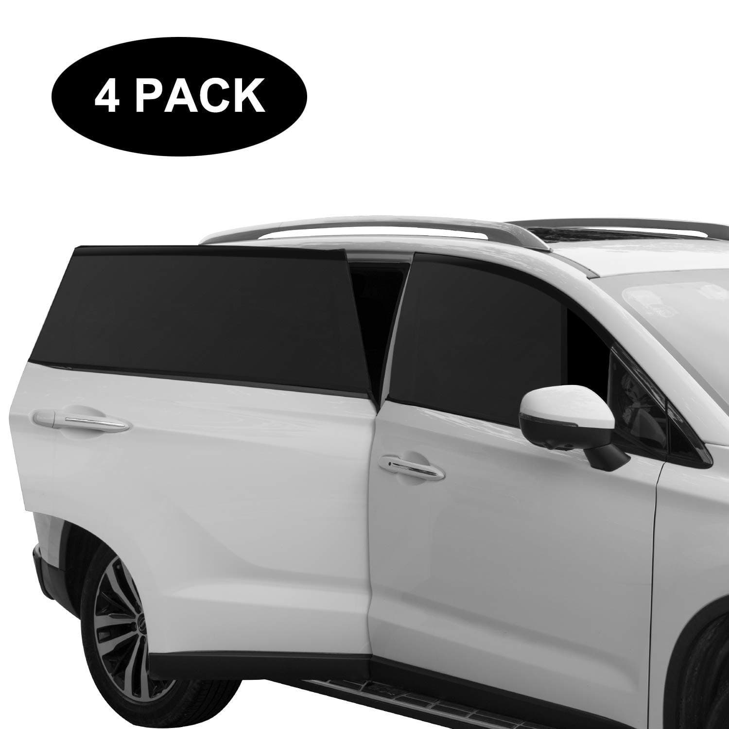 AURSINC Car Side Window Sun Shade, Breathable Mesh Sun Shield with Sunlight Protection Reduce Cold Wind Fit for Cars and SUVs -4 Packs