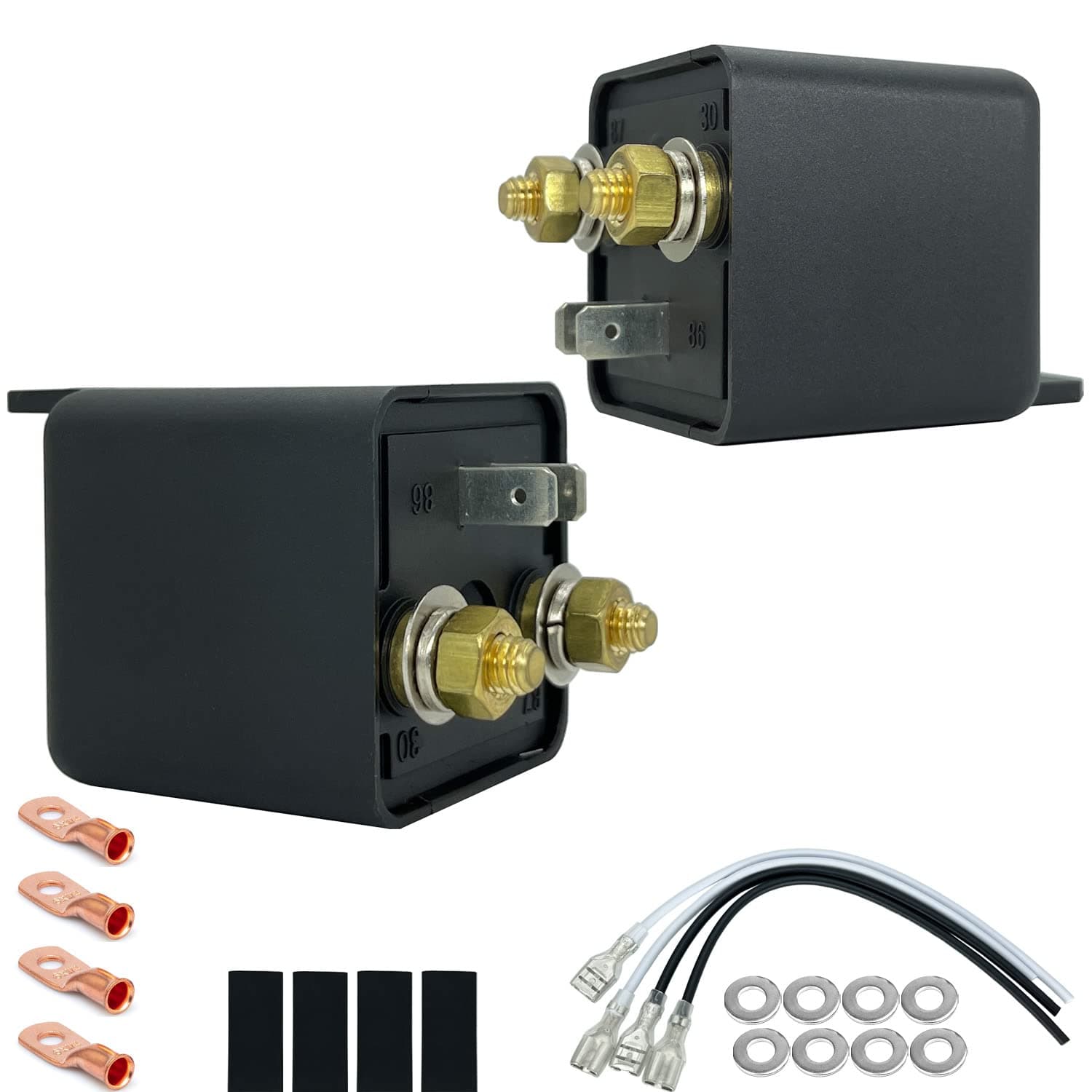 irhapsody 120amp 12v Continuous Duty Relay, 4-pin High-Current Relay, Split Charge Relay Switch, Spst High-Power On/Off Heavy-Duty Starter Relay, 2 Sets