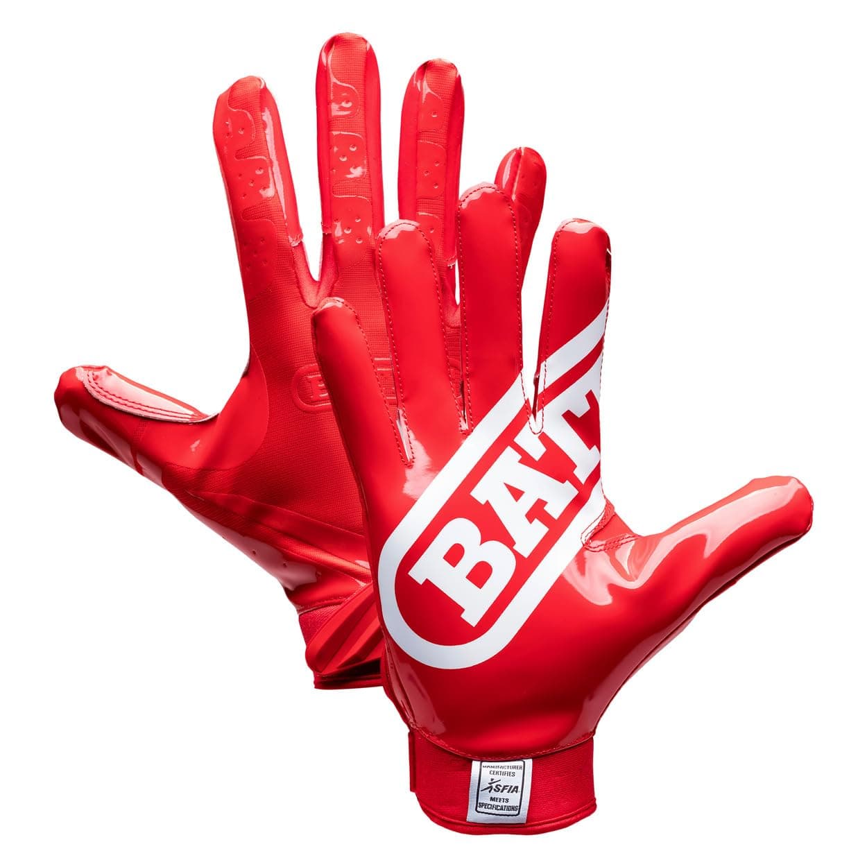 Battle Sports Double Threat Wide Receiver Football Gloves with Ultra Stick Tacky Grip Palm, Secure Fit Breathable Material & Superior Ball Control