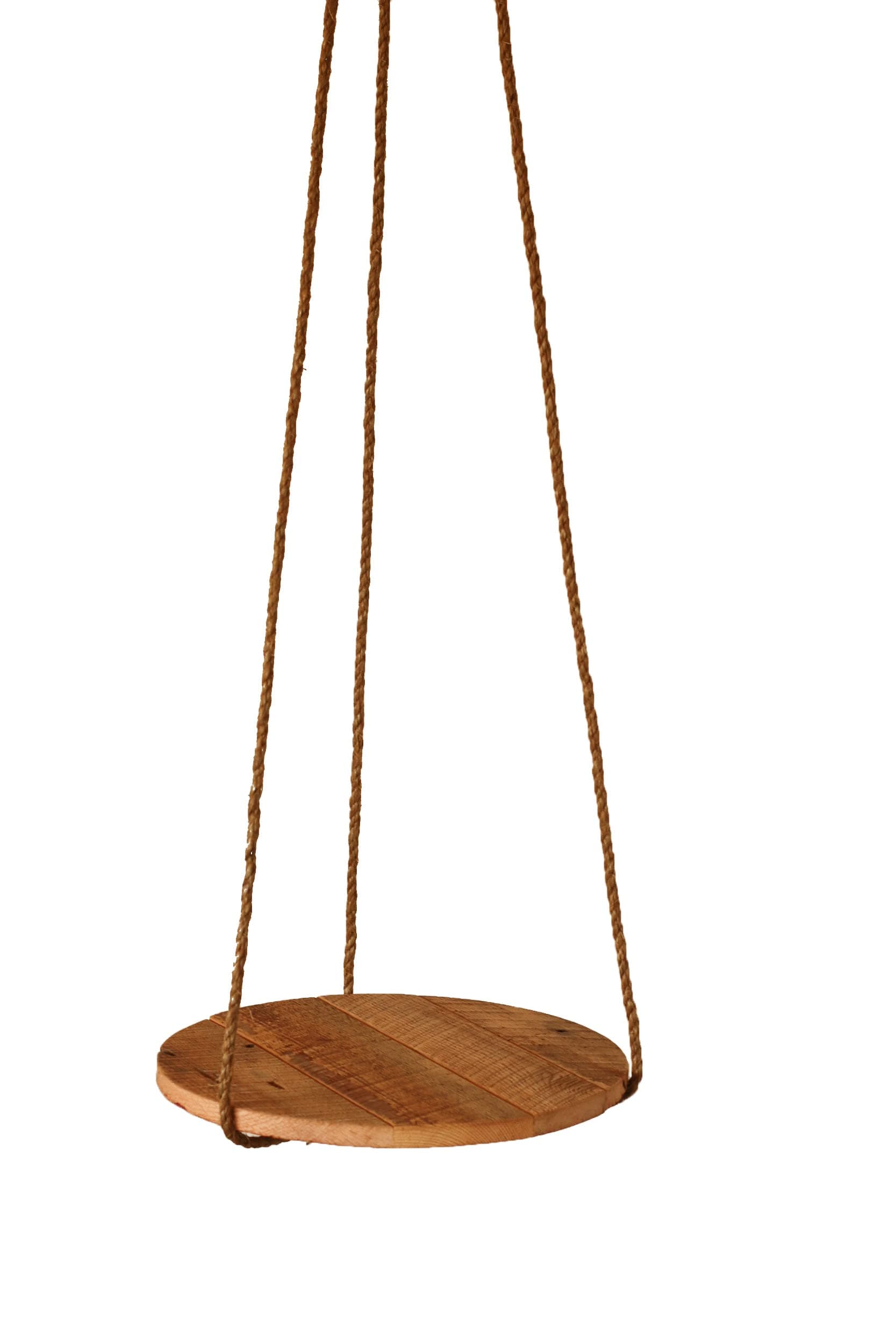 Suspended round Table made from reclaimed wood