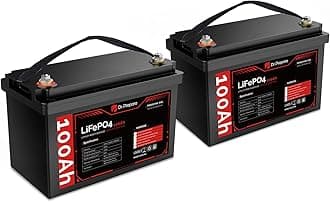 DR.PREPARE 12V 100Ah LiFePO4 Battery, Group 31 Lithium Batteries 12v with 100A BMS, 1280Wh Deep Cycle Lithium Iron Phosphate Battery Energy for RV, Trolling Motor, Solar Power, Off-Grid, 2 Pack