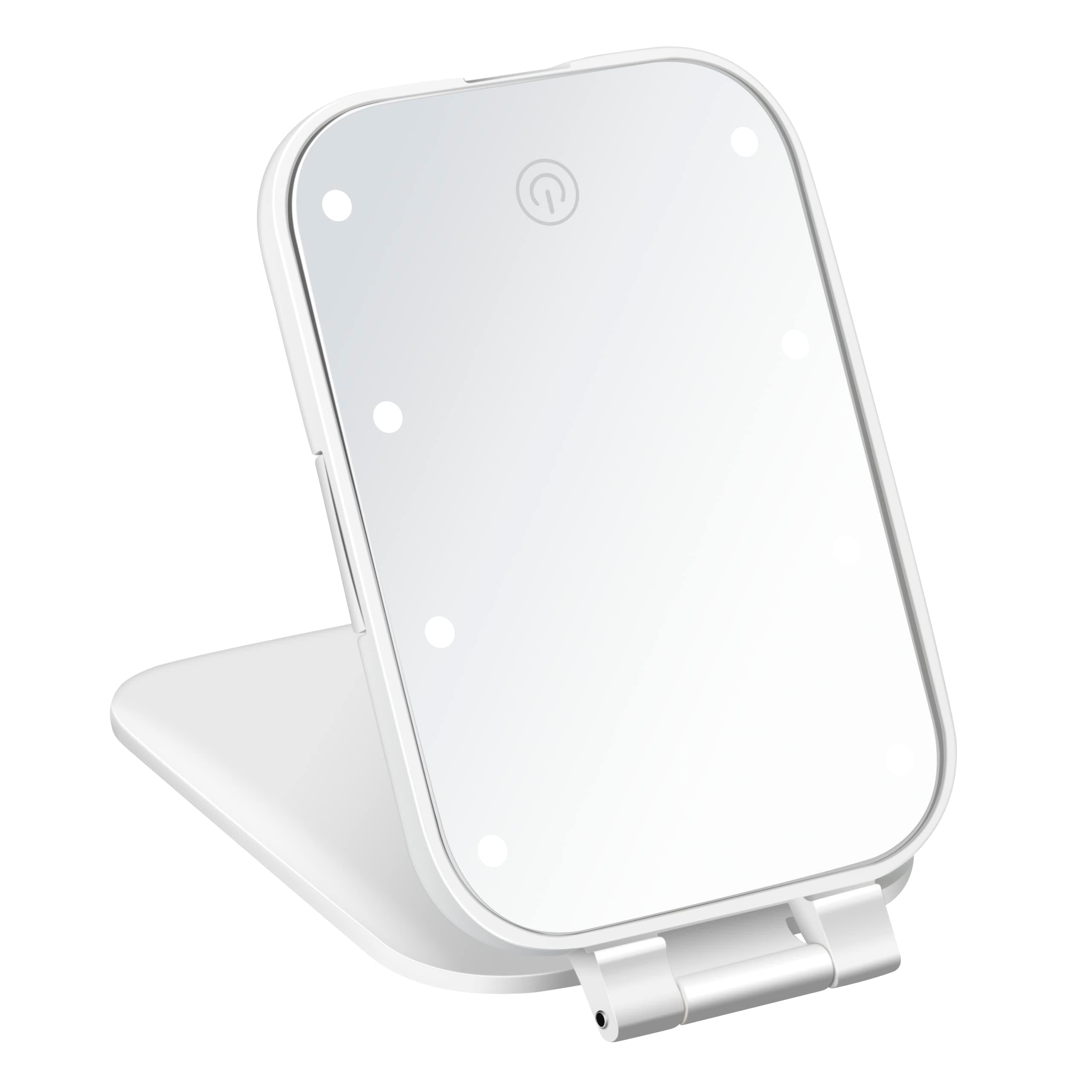 Lighted Makeup Mirror, LED Vanity Mirror, 1X/3X Magnifying Mirror, Compact Travel Mirror, Battery Operated in White