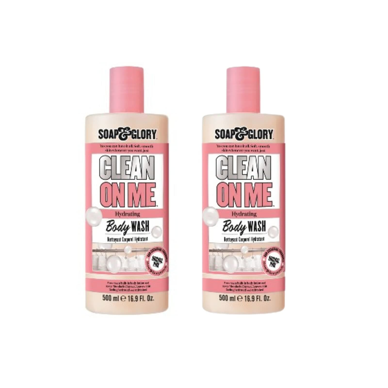 2 pack x Soap & Glory Clean On Me Creamy Shower Gel x 500ml
