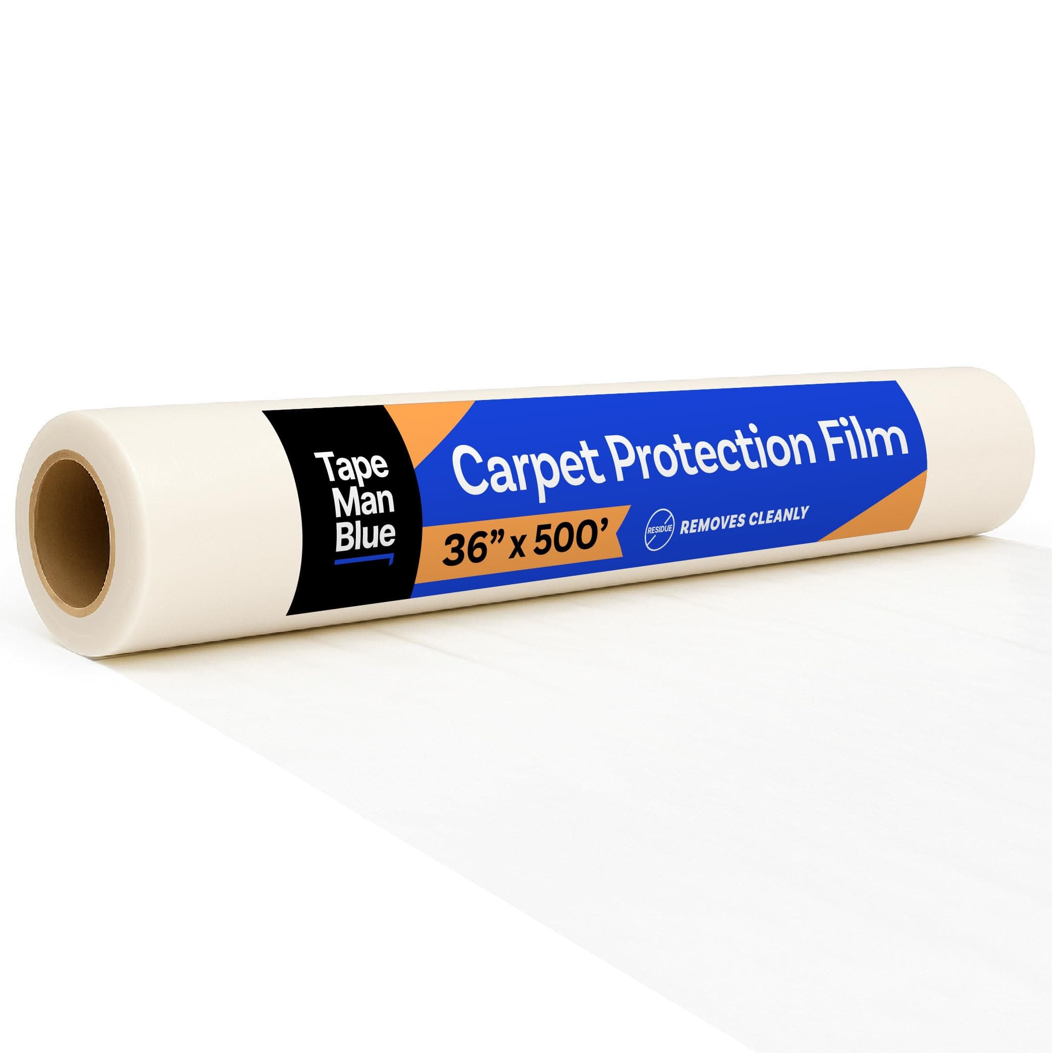 Carpet Protection Film, 36 inch x 500 Foot roll, Self Adhesive Plastic Carpet Protector Film with Clean Removal & Easy Unwind, Strong and Durable Covering for Construction